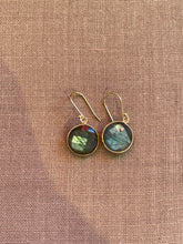 Labradorite coin earrings